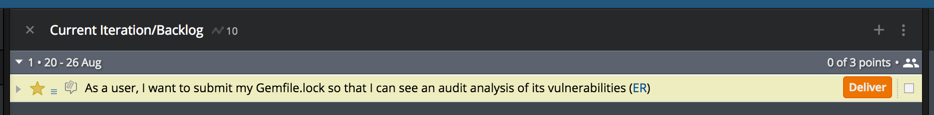 State of a user story after you finish it