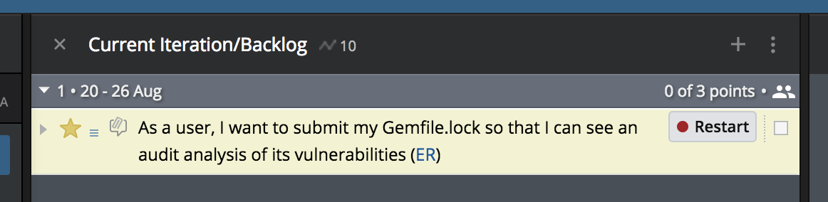 State of a user story after someone rejects it